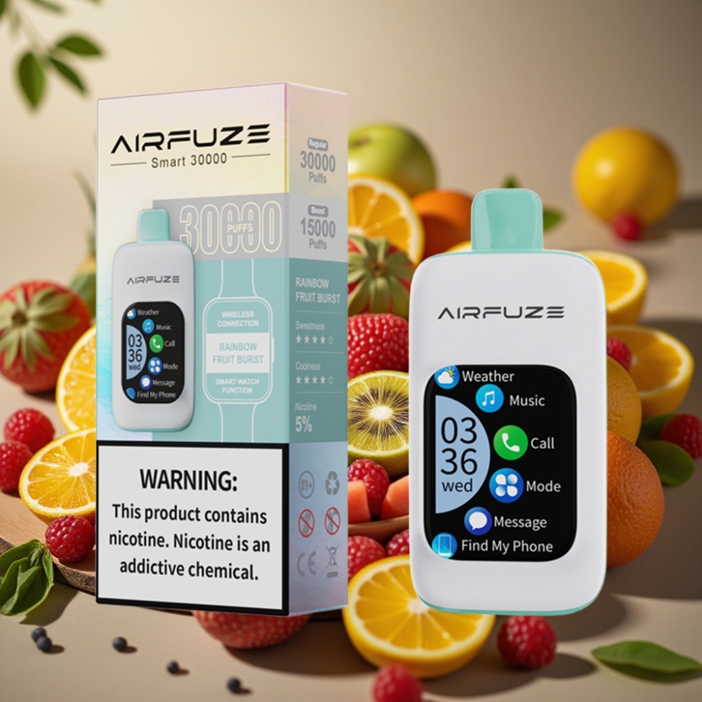 AirFuze Smart 30000 Puff Pod Ricarica USB-C 900mAh Schermo TFT 201\ Gusto Arcobaleno Fruttato