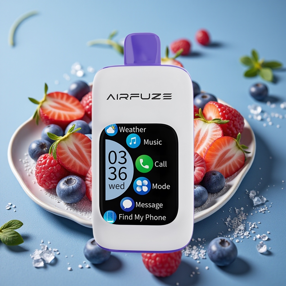 AirFuze Smart 30000 Puff Pod Ricarica USB-C Blu Lampone Ghiaccio Touch Screen TFT