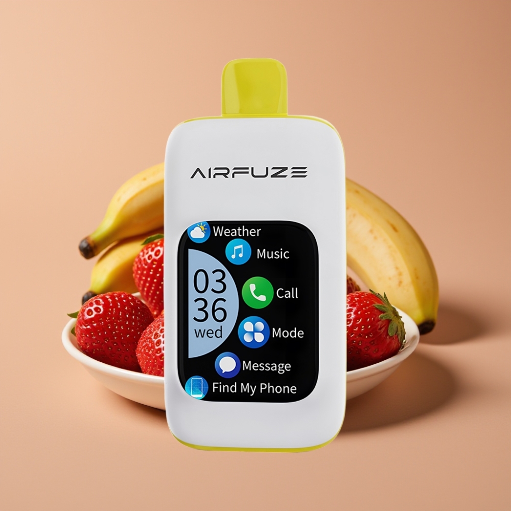 AirFuze Smart 30000 Puff Pod Ricaricabile Tipo-C 5 Nicotina Fragola Banana
