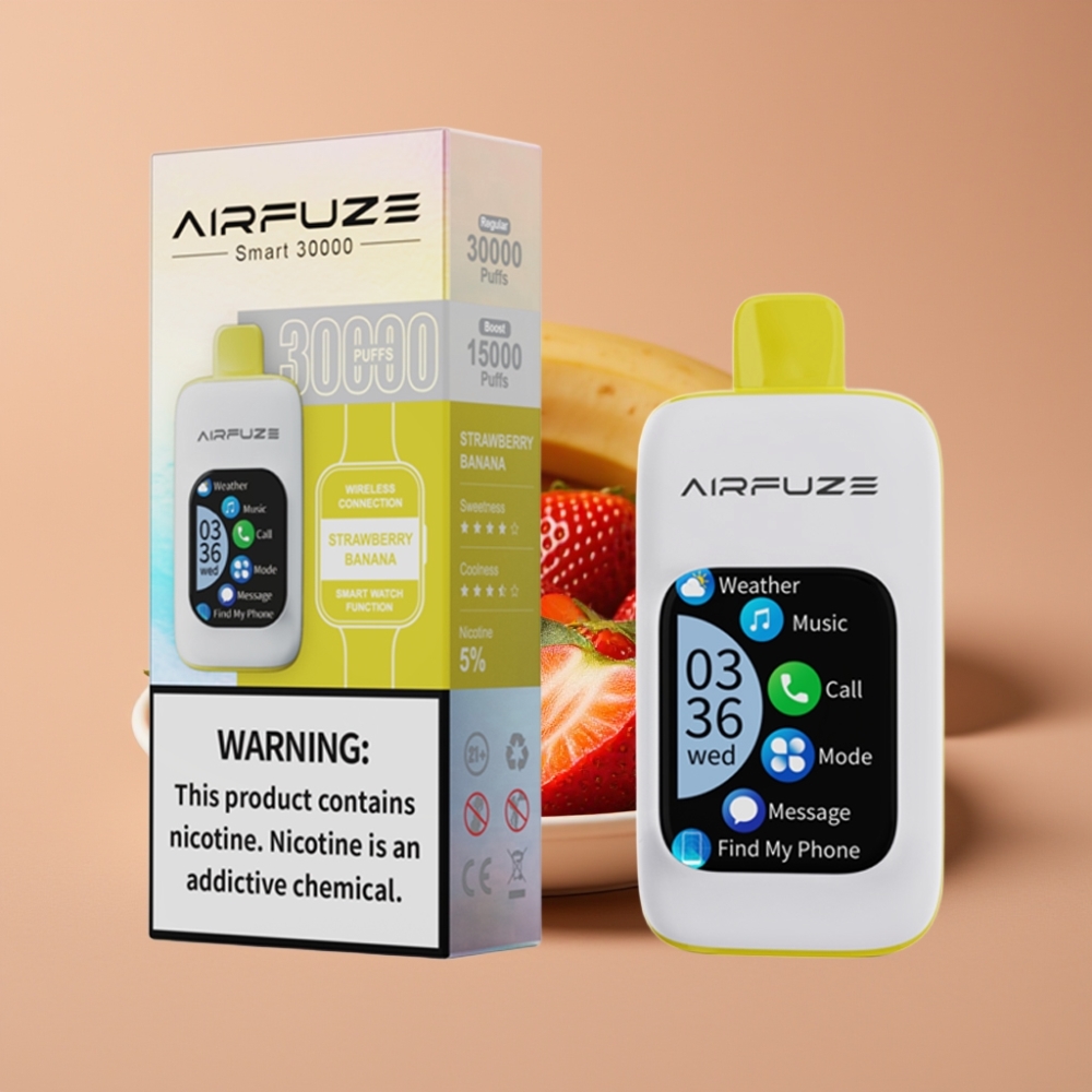 AirFuze Smart 30000 Puff Pod Ricaricabile Tipo-C 5 Nicotina Fragola Banana