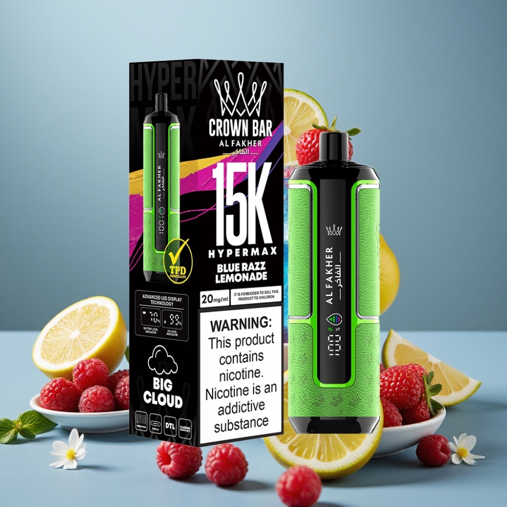 Al Fakher Crown Bar 15K Hypermax Disposable Kit Mirtillo Limonata 22ml 600mAh