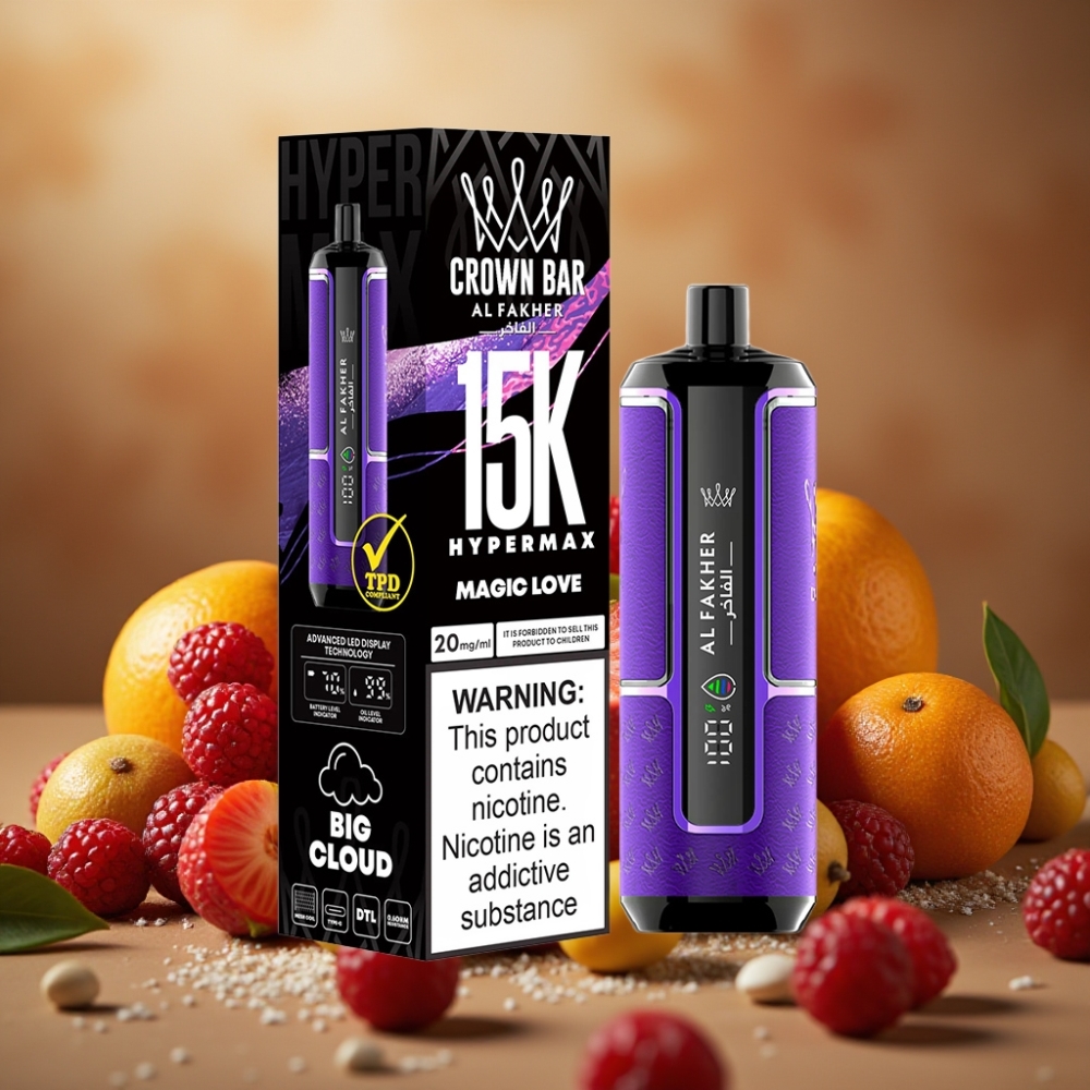 Al Fakher Crown Bar 15K Hypermax Disposable Vape Kit 22ml Amore Magico DTL