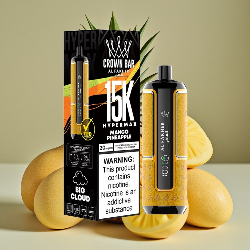 Al Fakher Crown Bar 15K Hypermax Disposable Vape Kit Mango Ananas 22ml 600mAh