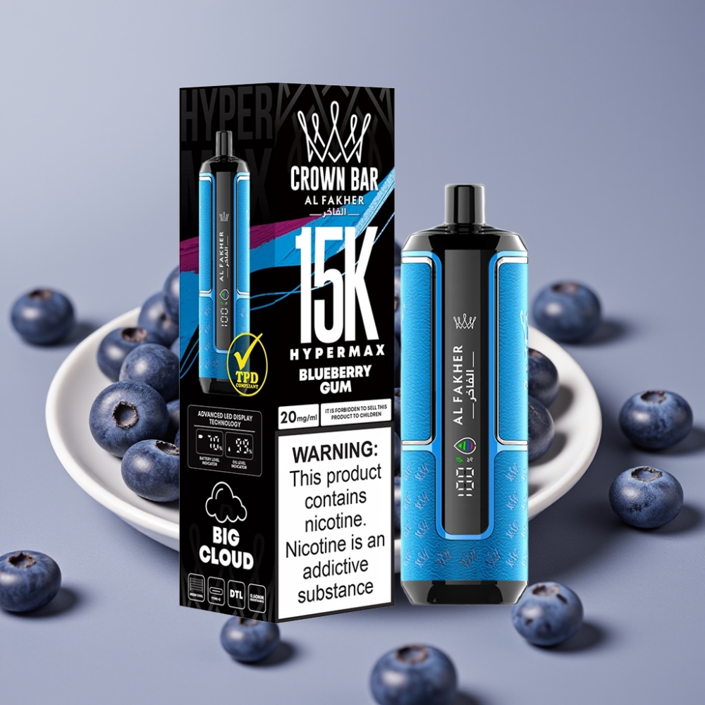 Al Fakher Crown Bar 15K Hypermax Gomma Mirtillo Disposable Vape Kit 22ml 600mAh