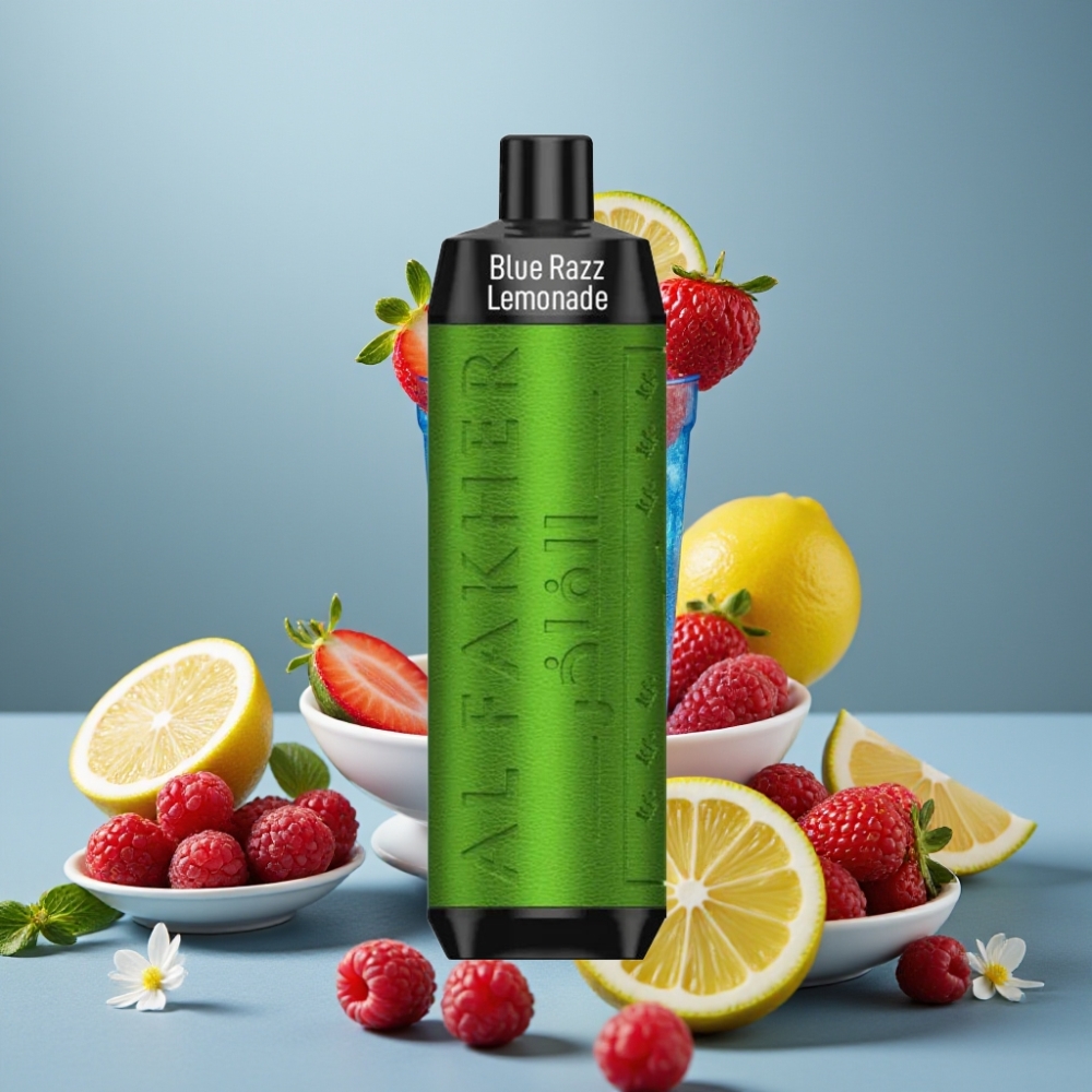Al Fakher Crown Bar 8000 Crystal Disposable Vape 600mAh USB-C Blu Lampone Limonata