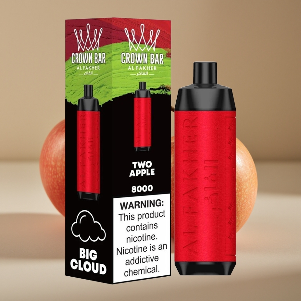 Al Fakher Crown Bar 8000 Crystal Due Mele Disposable Vape 18ml 5mg 8000 Puff