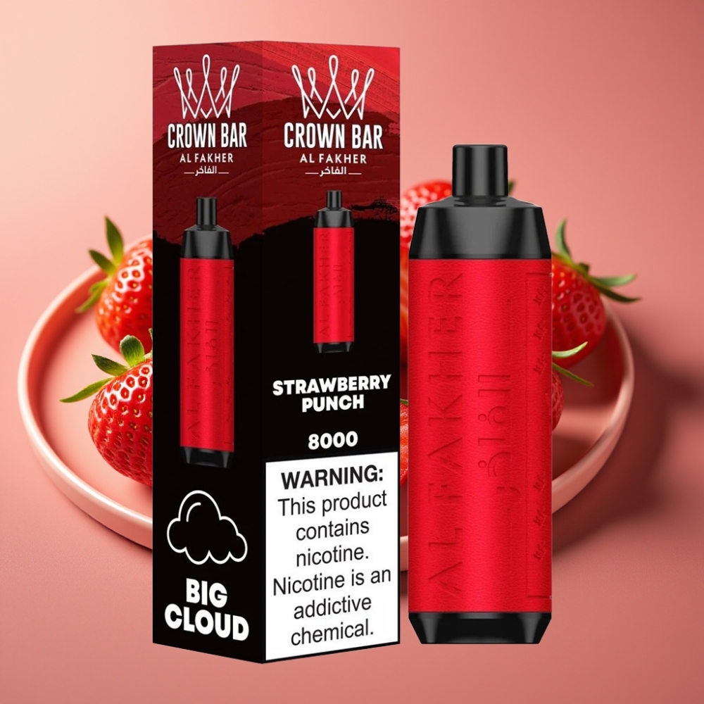 Al Fakher Crown Bar 8000 Crystal Svapo Disposable Fragola Punch distributor Italy