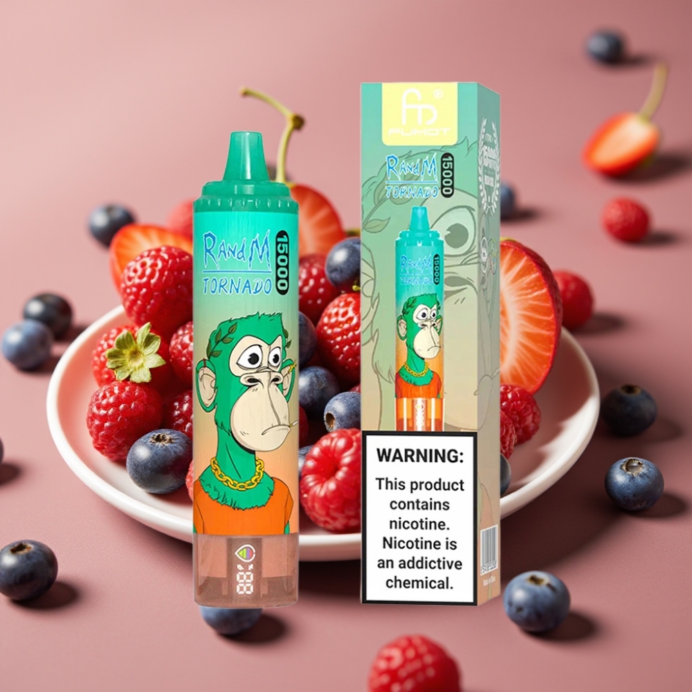 Fumot RandM Tornado 15000 Puff 25ml Triple Berry Mela LCD USB-C Mesh