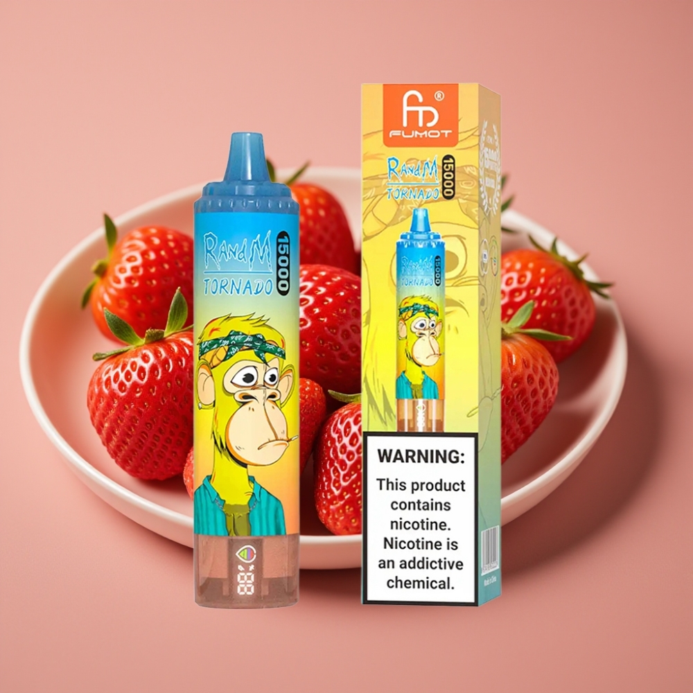 Fumot RandM Tornado 15000 Puff Fragola 25ml Mesh 850mAh LCD Type-C