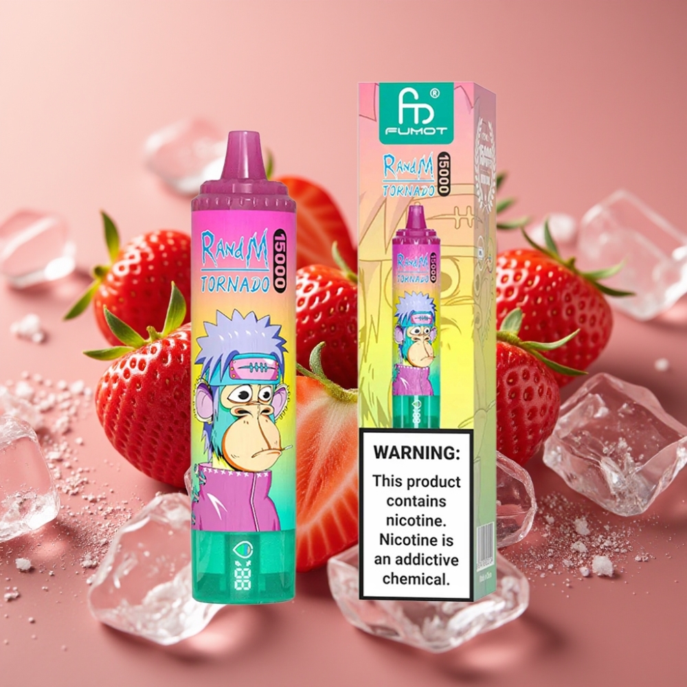 Fumot RandM Tornado 15000 Puff Fragola Ghiaccio Mesh 09 Ohm LCD Ricaricabile