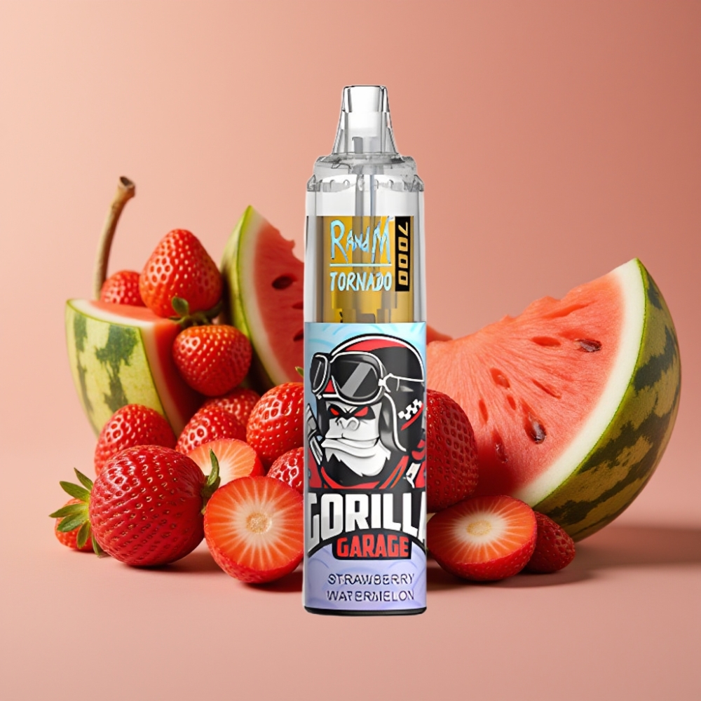 Fumot Tornado 7000 Puff Disposable Vape Fragola Anguria Mesh Coil Tipo-C RGB