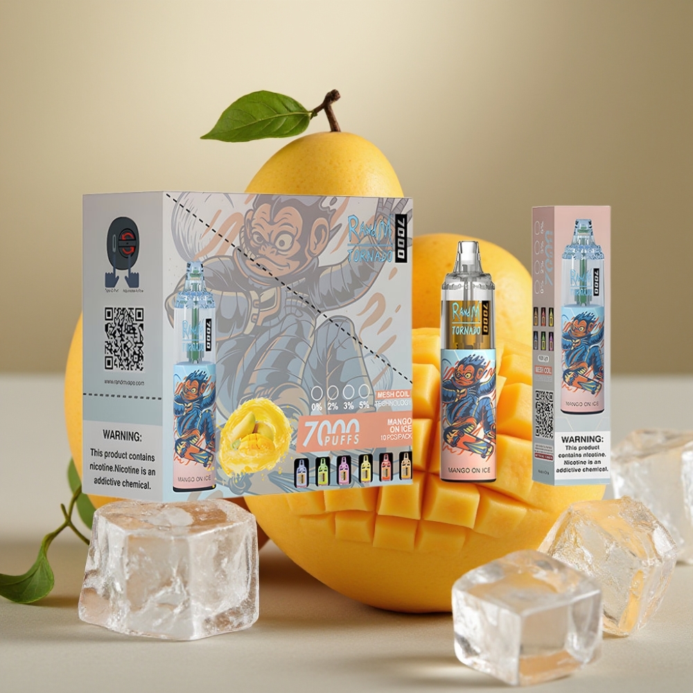 Fumot Tornado 7000 Puff Disposable Vape Mango Su Ghiaccio 14ML Mesh Coil