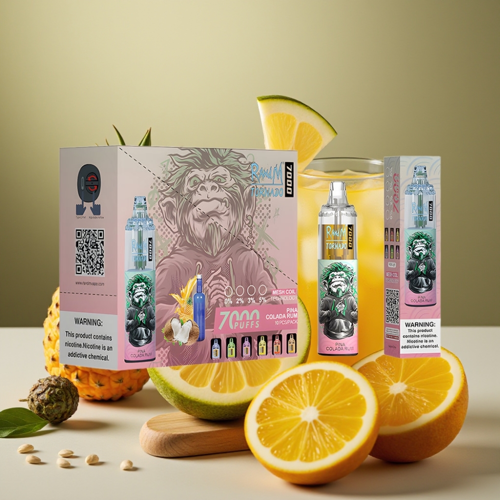Fumot Tornado 7000 Puff Disposable Vape Mesh Coil 14ML Pina Colada Rum