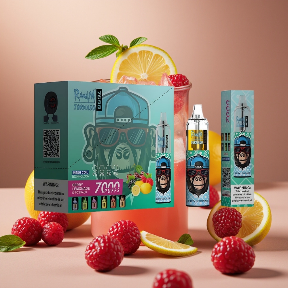 Fumot Tornado 7000 Puff Sigarette Elettroniche Monouso con Batteria 850MAH e Aroma Limonata di Frutti di Bosco