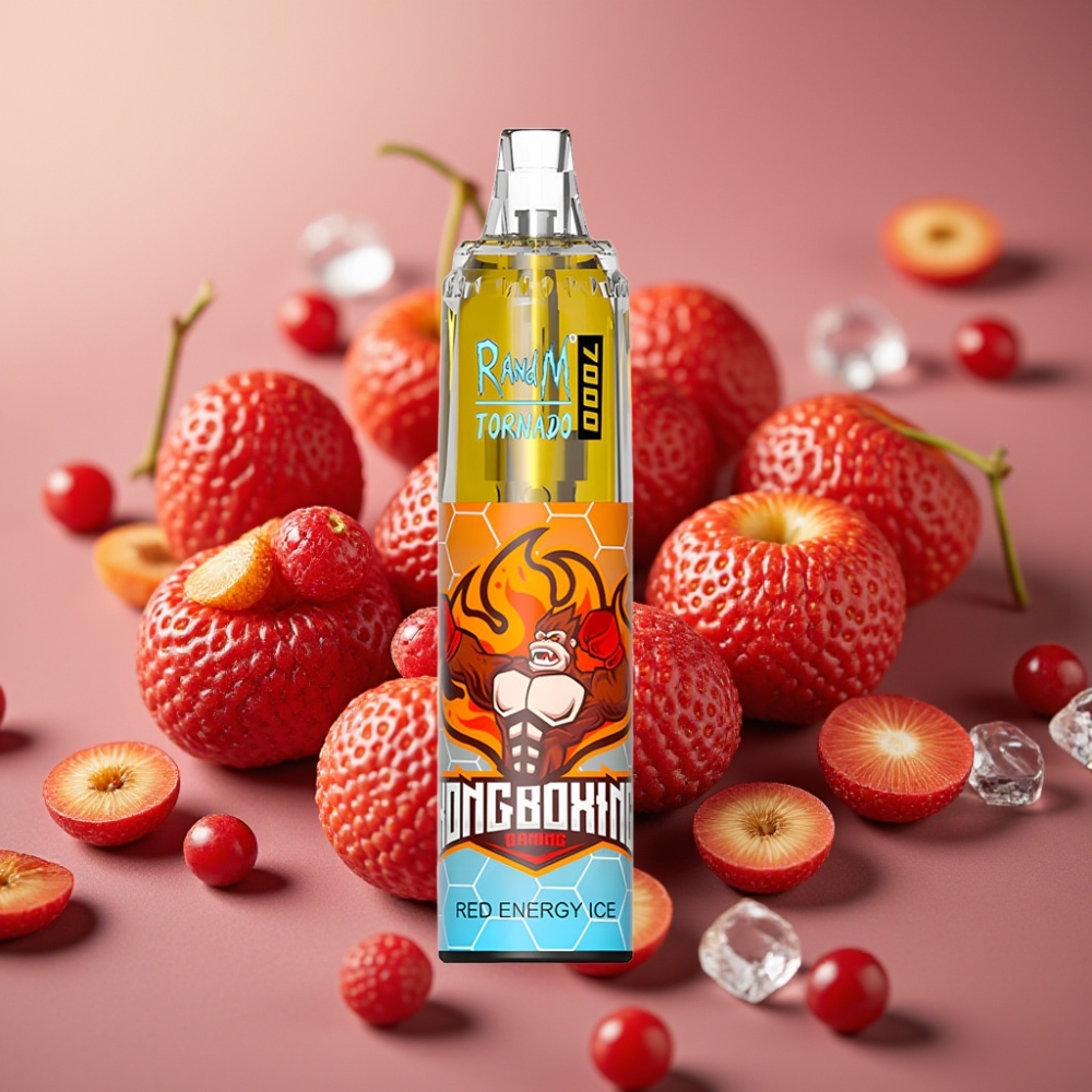 Fumot Tornado 7000 Puff Sigarette Elettroniche Monouso con Mesh Coil 14ML E-liquid Gusto Energia Rossa Ghiacciata