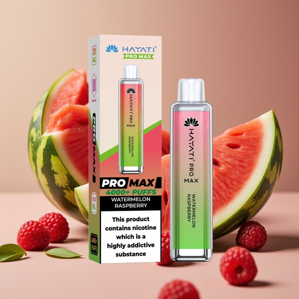 Hayati Pro Max 4000 Puff Ricaricabile Anguria Lampone Dual Coil Mesh