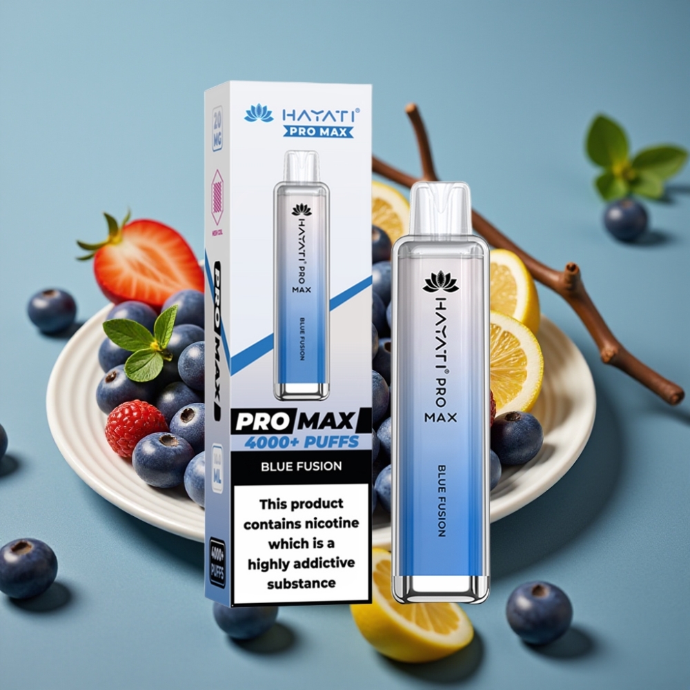 Hayati Pro Max 4000 Puff Ricaricabile Blu Fusione Dual Mesh Coil TPD