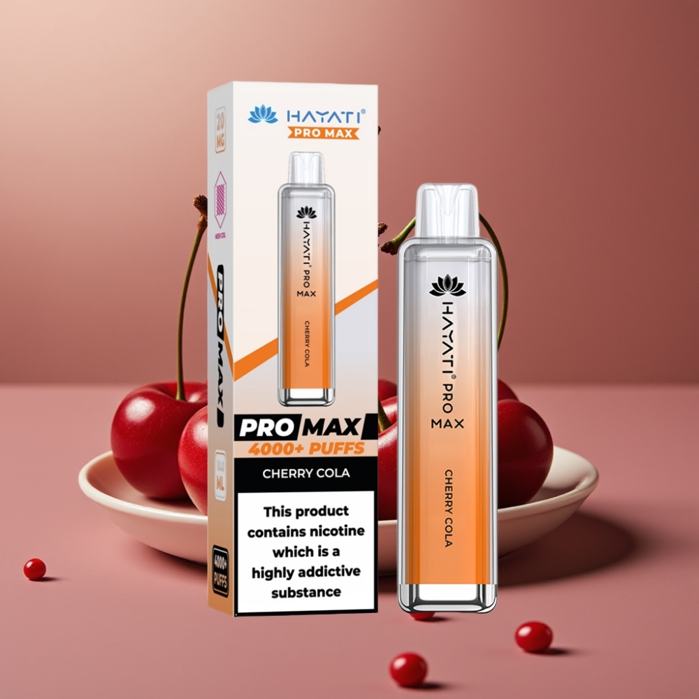 Hayati Pro Max 4000 Puff Ricaricabile Sigaretta Elettronica Mono-uso Ciliegia Cola