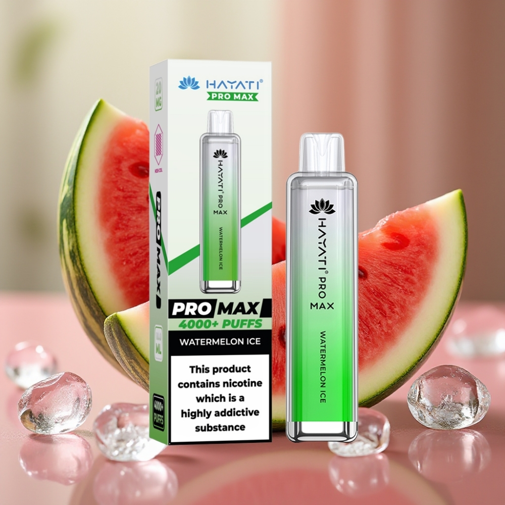 Hayati Pro Max 4000 Puff Ricaricabile con Anguria Ghiacciata e LED