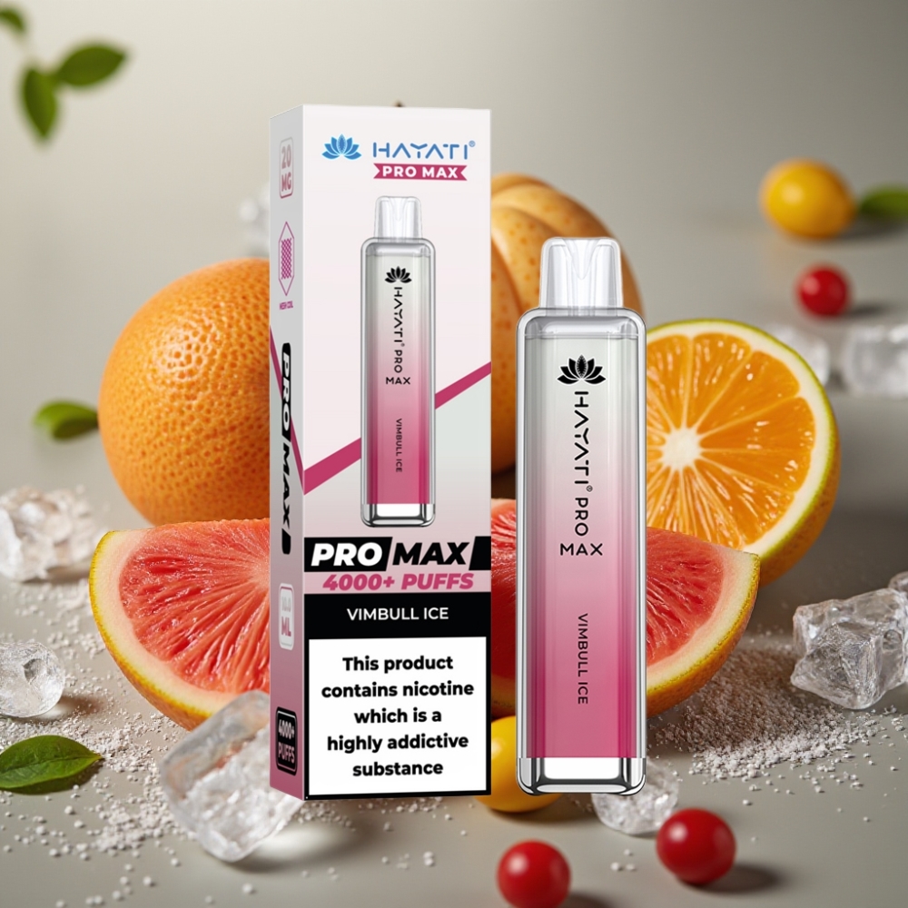Hayati Pro Max 4000 Puff Ricaricabile con Batteria 1400mAh e Gusto Ghiaccio Vimbull