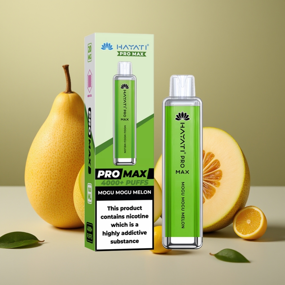 Hayati Pro Max 4000 Puff Ricaricabile con Batteria 1400mAh e Sapore Mogu Mogu Melone