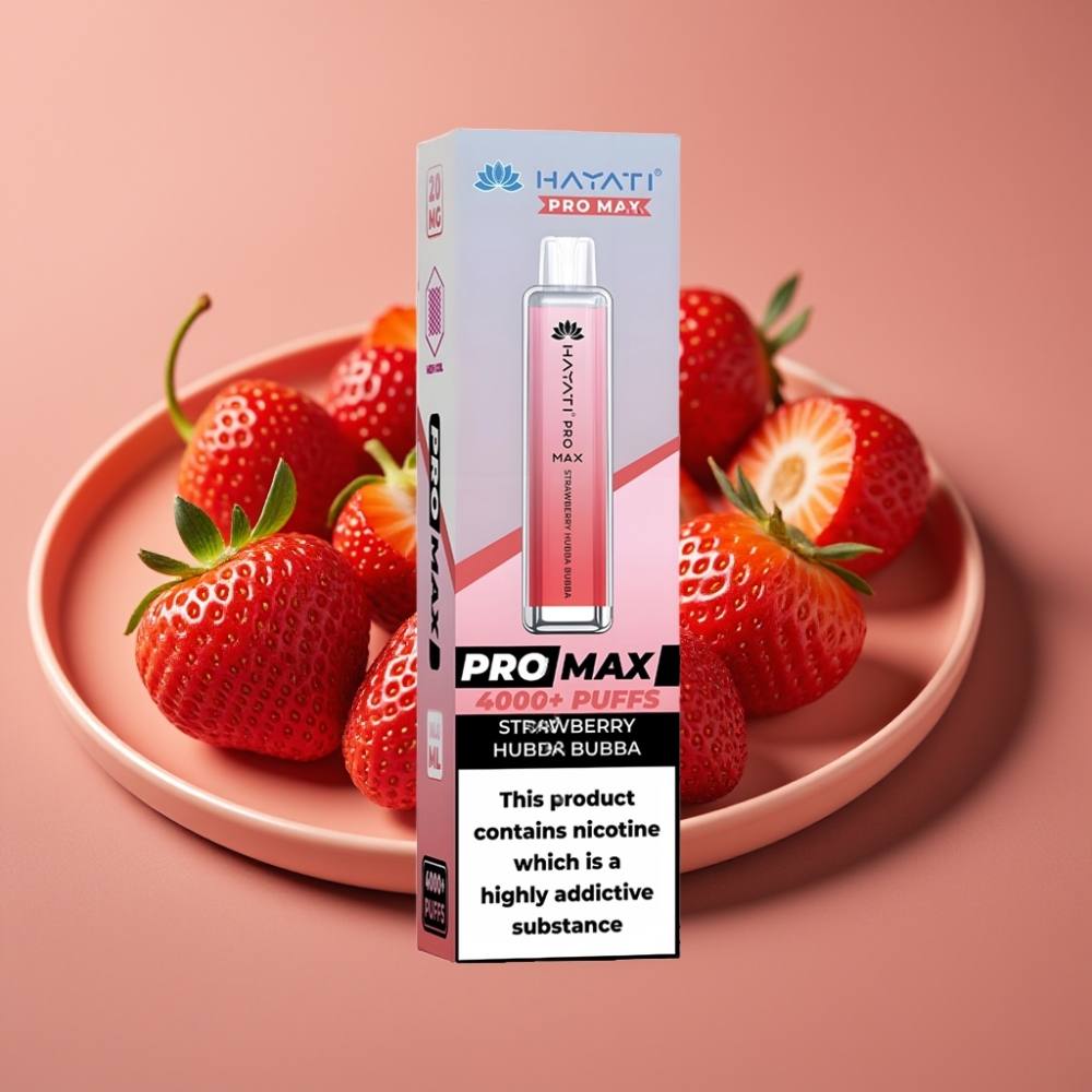 Hayati Pro Max 4000 Puff Ricaricabile con Fragola Hubba Bubba e Batteria 1400mAh