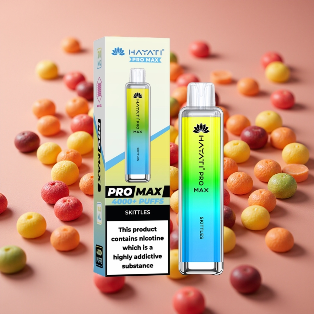 Hayati Pro Max 4000 Puff Ricaricabile con LED e Sapore Arcobaleno distributor Italy