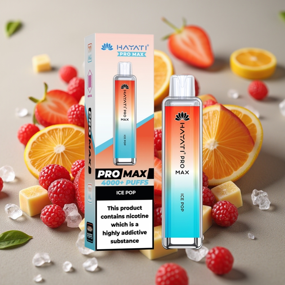 Hayati Pro Max 4000 Puff Ricaricabile con LED e Sapore Ghiacciolo distributor Italy