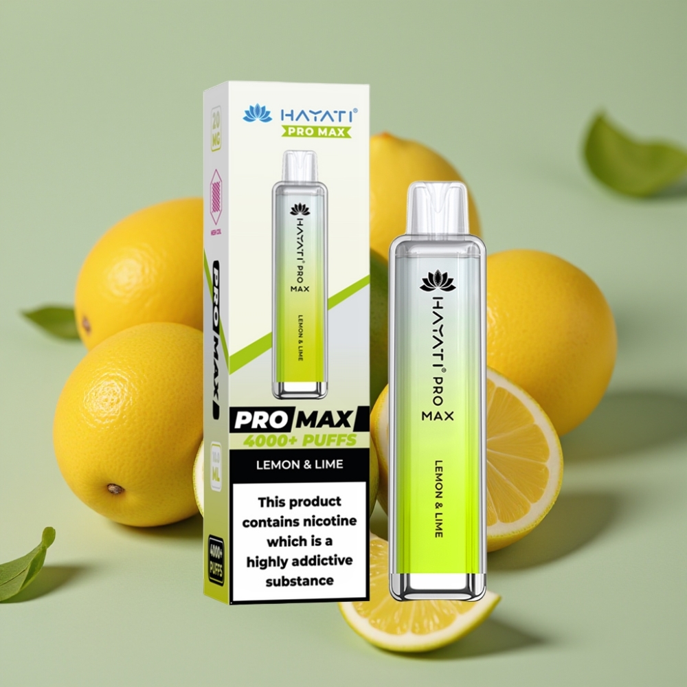 Hayati Pro Max 4000 Puff Ricaricabile con Limone  Lime e LED Crystal