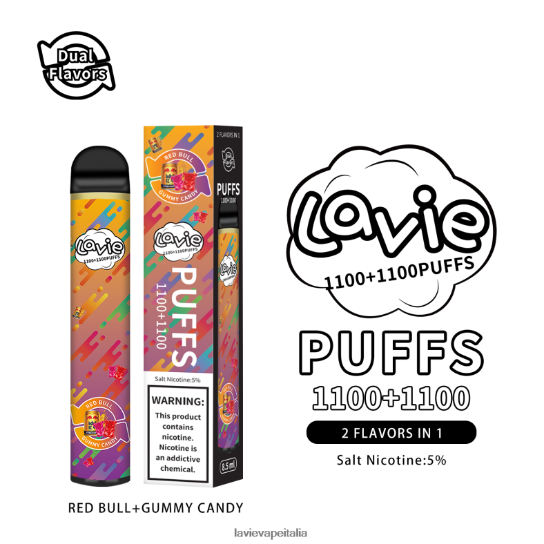 LAVIE BAR Switch 2200 sbuffi Red Bull/caramelle gommose R60DF6299 - Lavie Vape Price