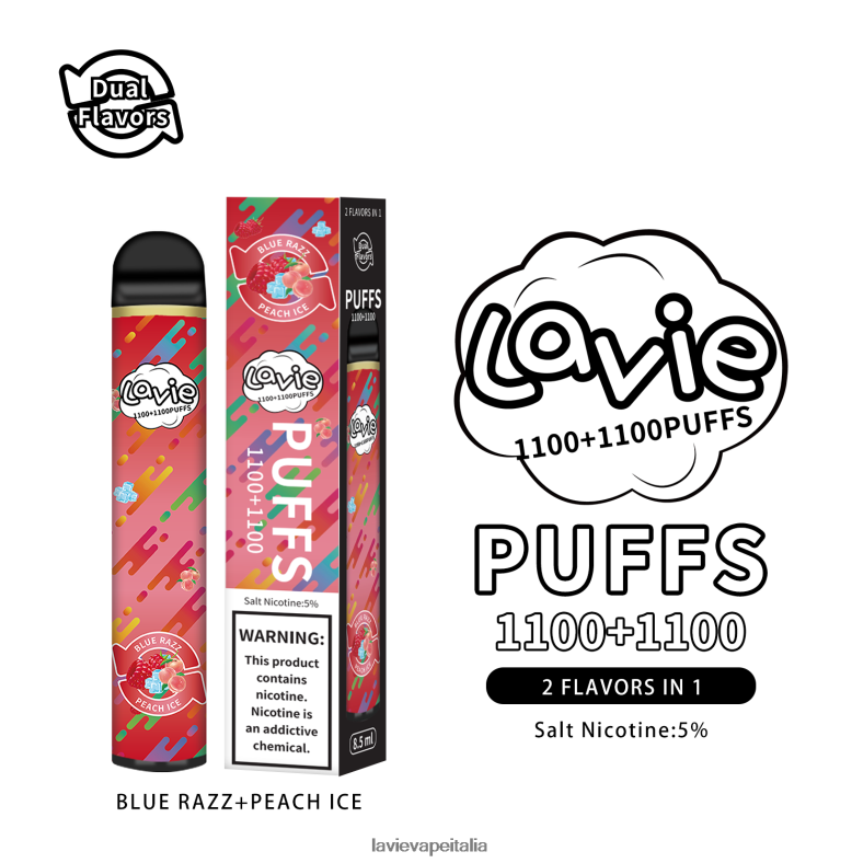 LAVIE BAR Switch 2200 sbuffi blue razz/peach ice R60DF6298 - Lavie Vape Prezzo