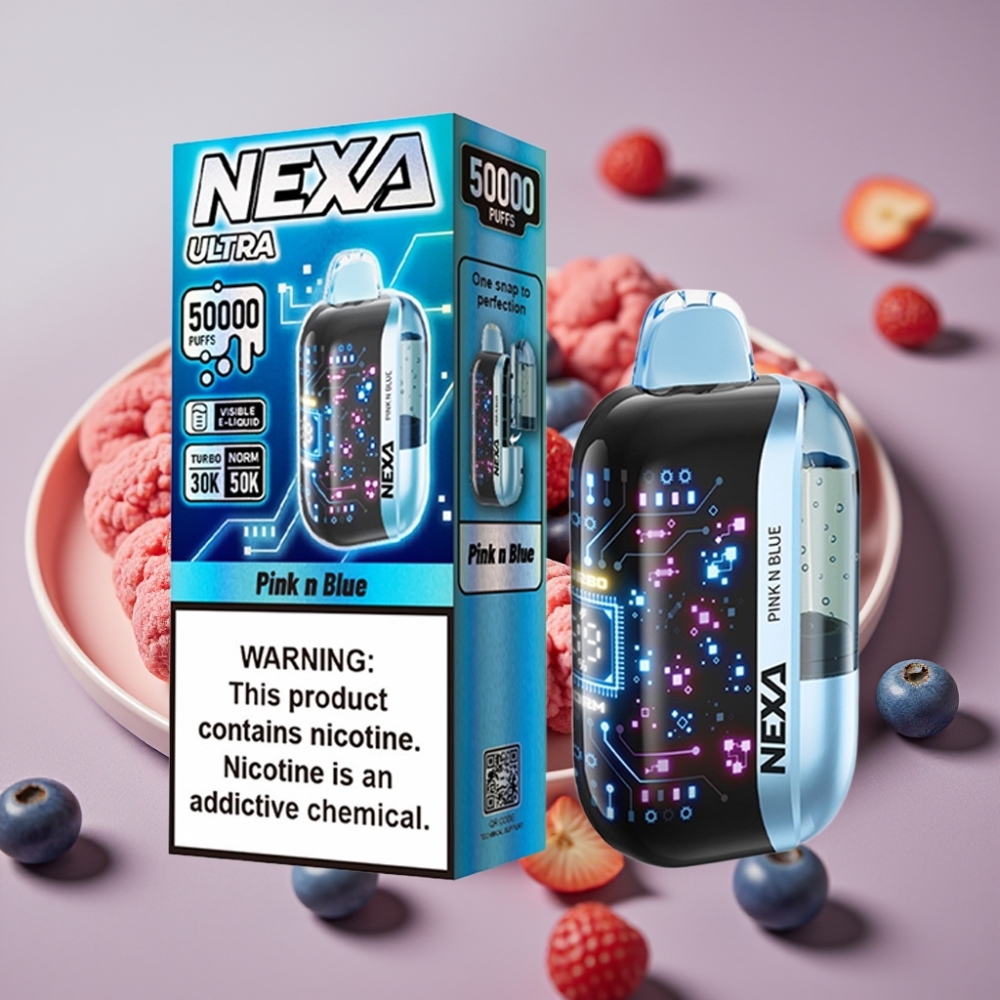 NEXA Ultra 50000 Puff 20ml Rosa e Blu Disposable Vape Tipo-C Schermo Curvo 3D