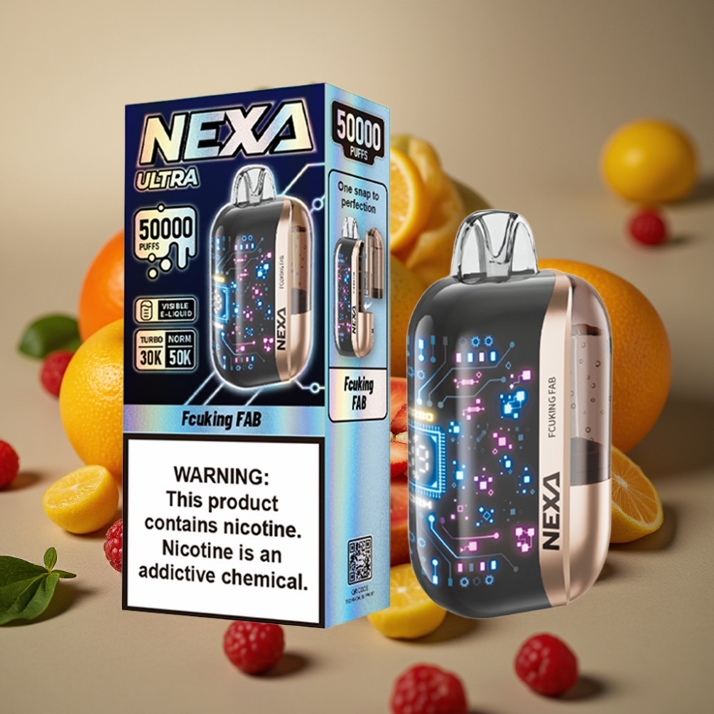 NEXA Ultra 50K Disposable Vape 20ml 5 Nicotina Schermo 3D Tipo-C Faboloso