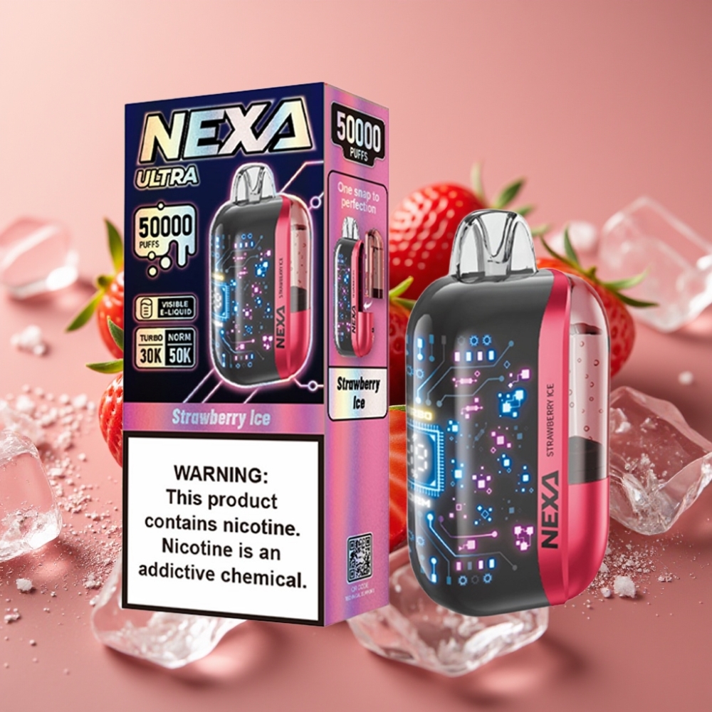 NEXA Ultra 50K Disposable Vape Fragola Ghiaccio 20ml 800mah 5 Nicotina