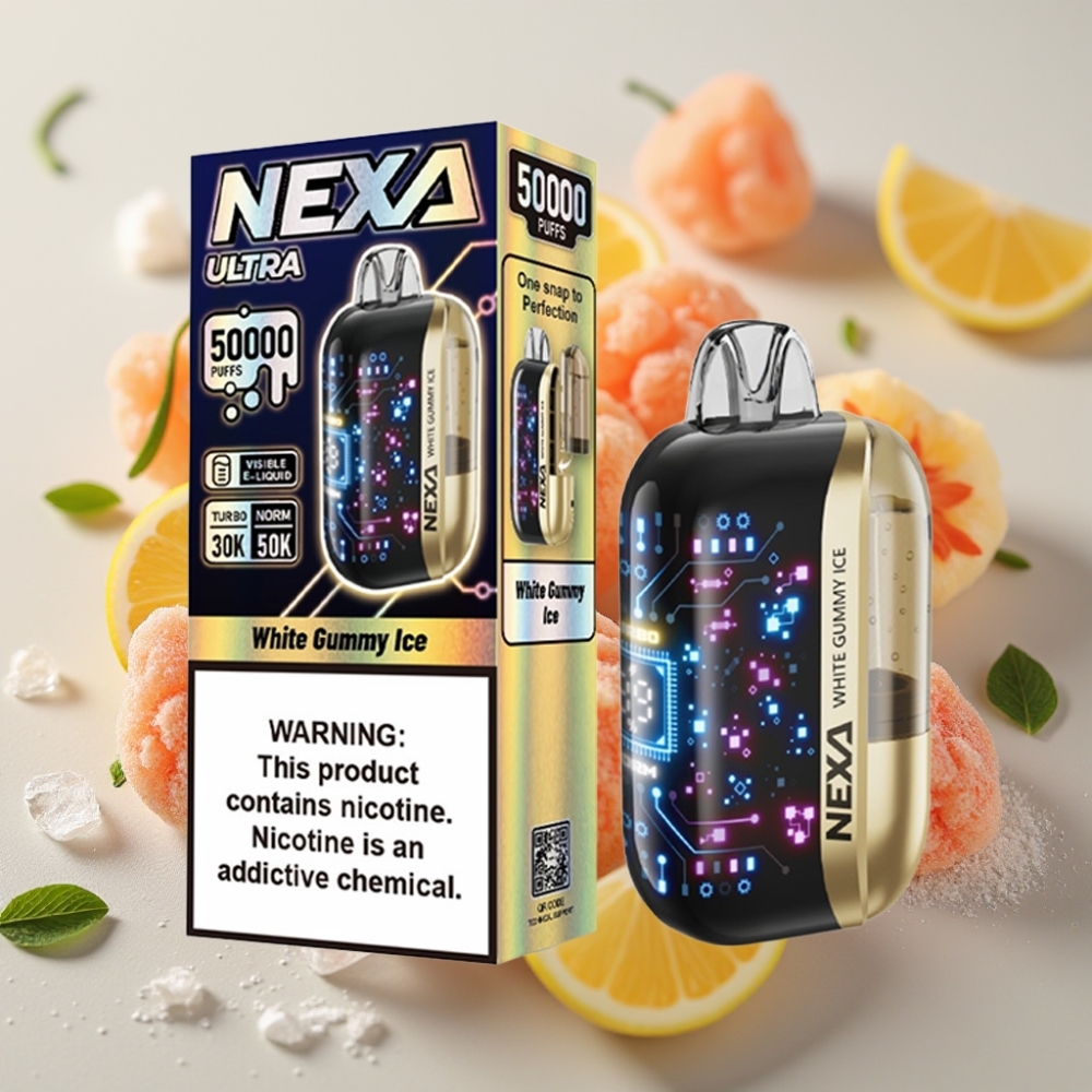 NEXA Ultra 50K Disposable Vape Gommoso Bianco Ghiacciato 50K Puff 20ml 5