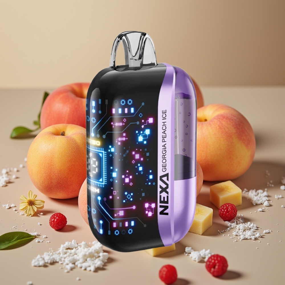 NEXA Ultra 50K Disposable Vape Pesca della Georgia Ghiacciata 20ml 5 Display 3D