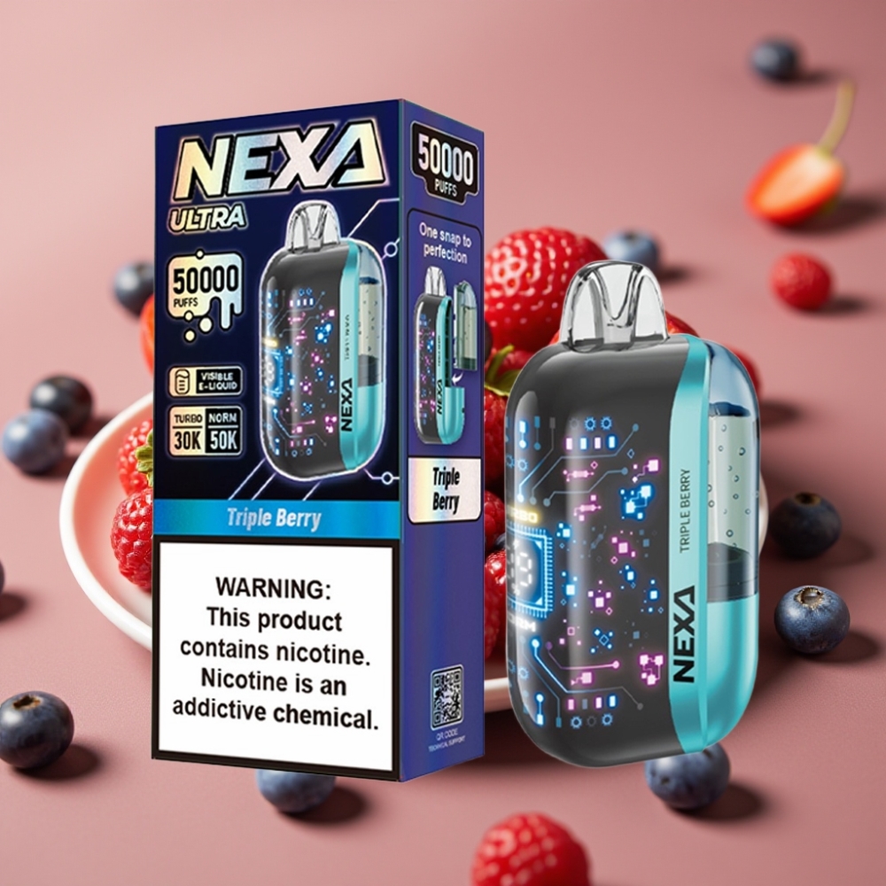 NEXA Ultra 50K Disposable Vape Triple Berry 20ml 5 Nic 800mAh Tipo-C