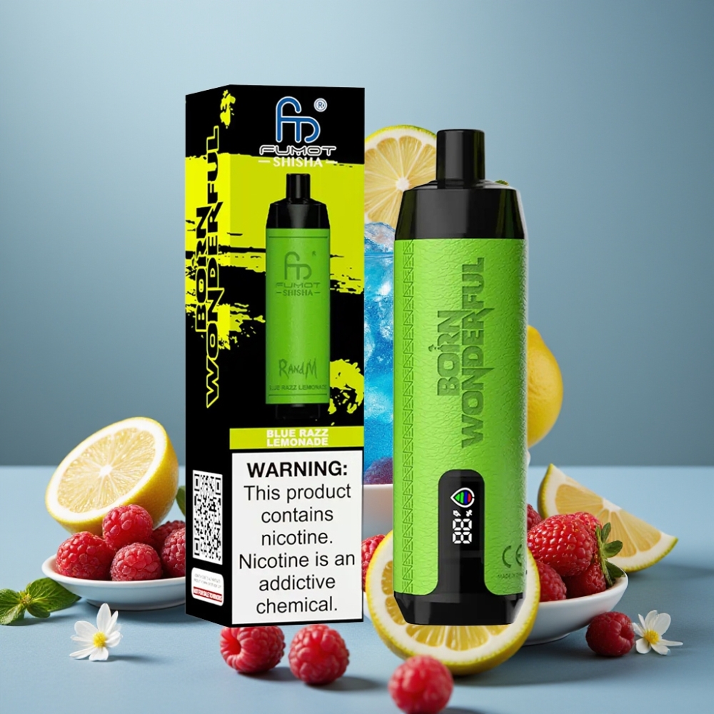 RandM Fumot Shisha 10000 Puff LED Tipo-C Blu Razz Lemonade distributor Italy