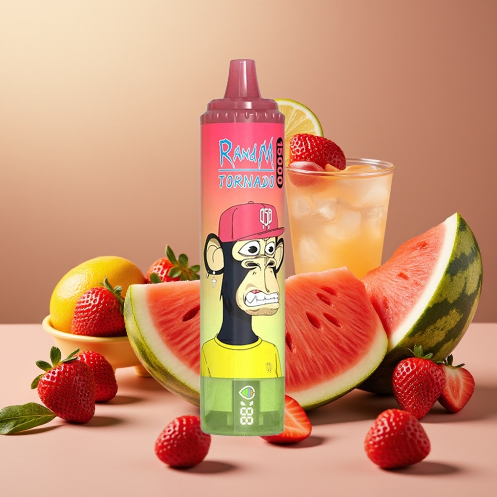 RandM Fumot Tornado 15000 Puff 25ml LCD Tipo-C Fragola Anguria Limonata