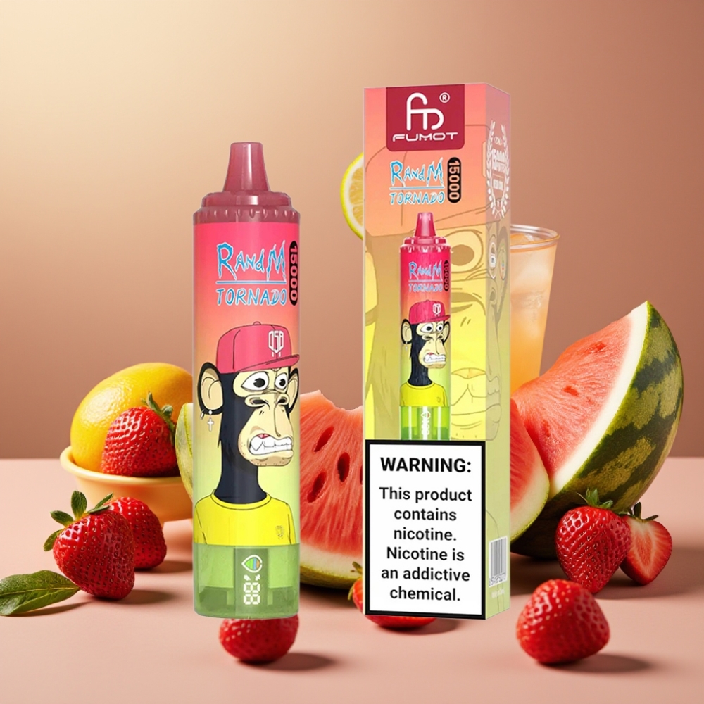 RandM Fumot Tornado 15000 Puff 25ml LCD Tipo-C Fragola Anguria Limonata