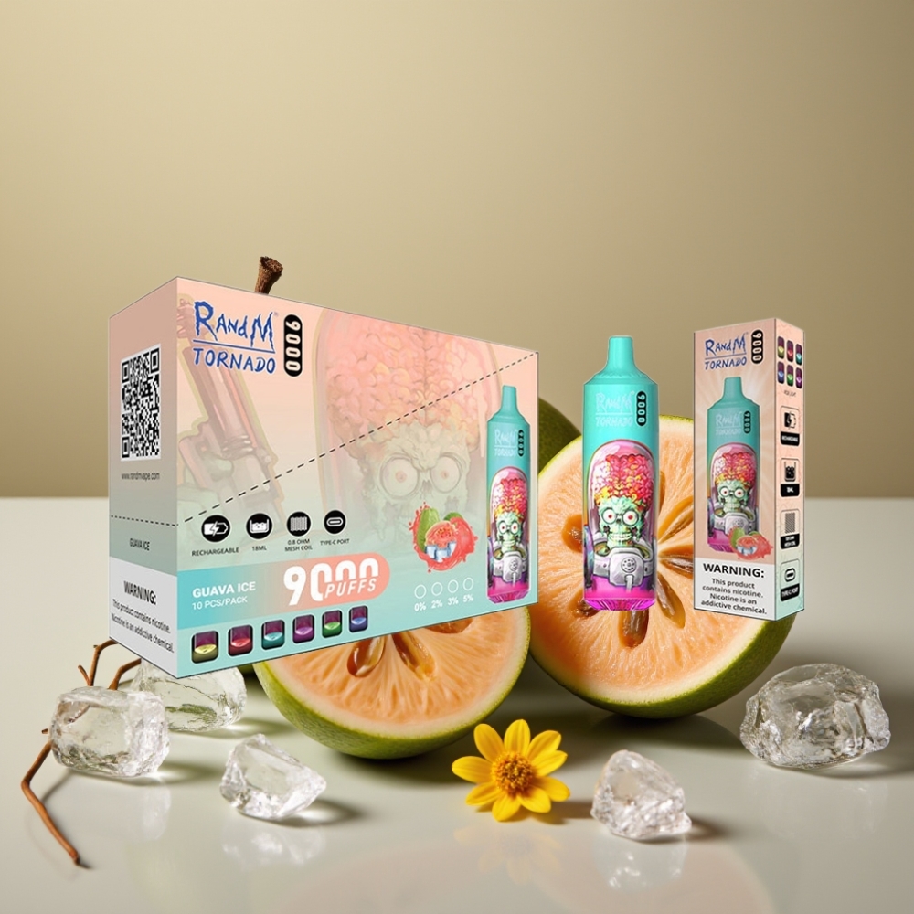 RandM Tornado 9000 Puff Ricaricabile 850 mAh Mesh Coil Guava Ghiaccio