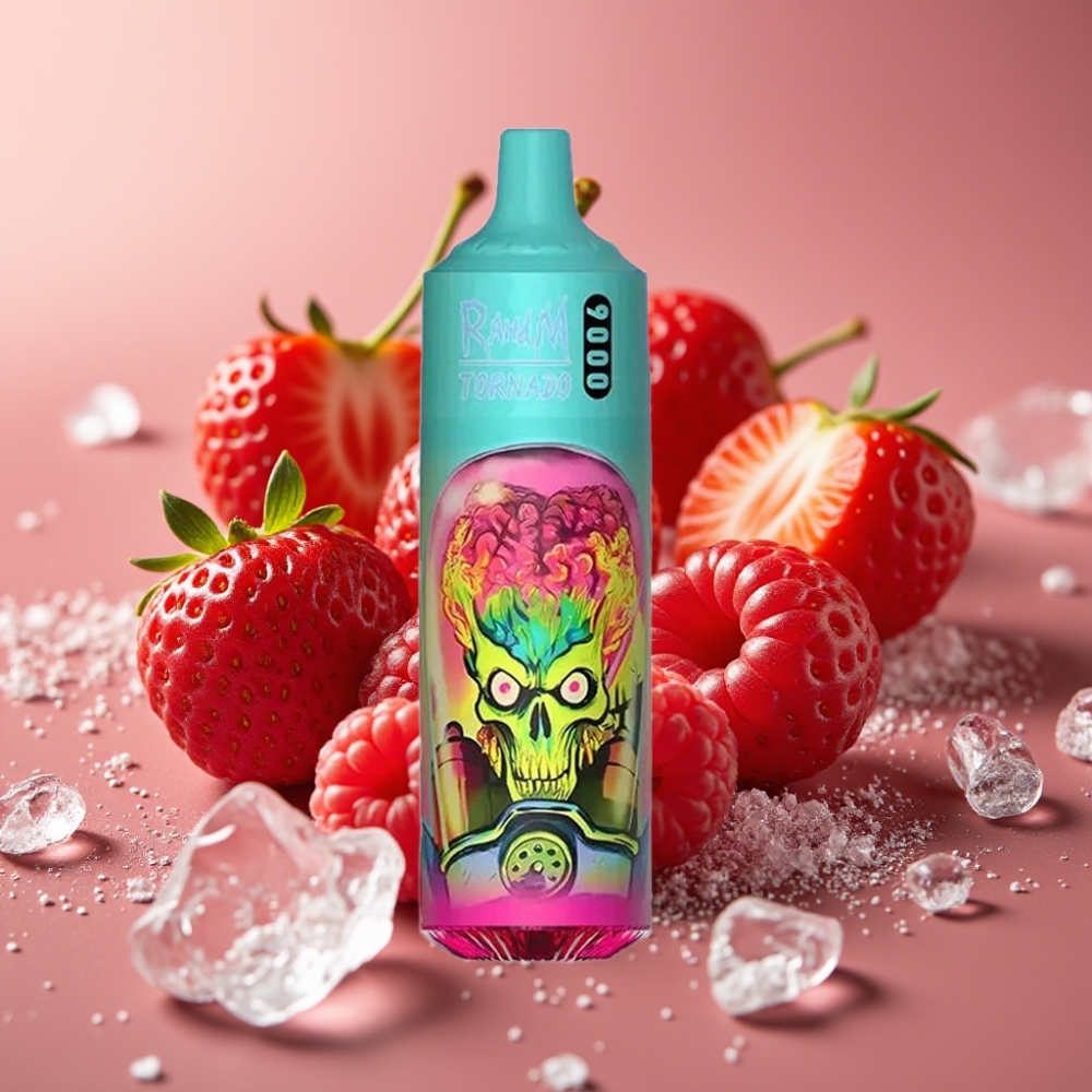 RandM Tornado 9000 Puffs Fragola Lampone Ciliegia Ghiaccio Mesh 18mL RGB