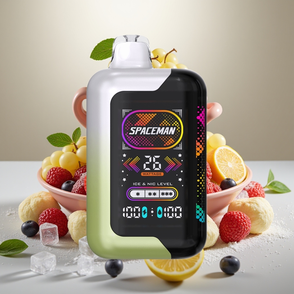 SMOK Spaceman SP40000 Zero Nic Bianco Uva Ghiacciata 20ml 40000 Puff Ricaricabile