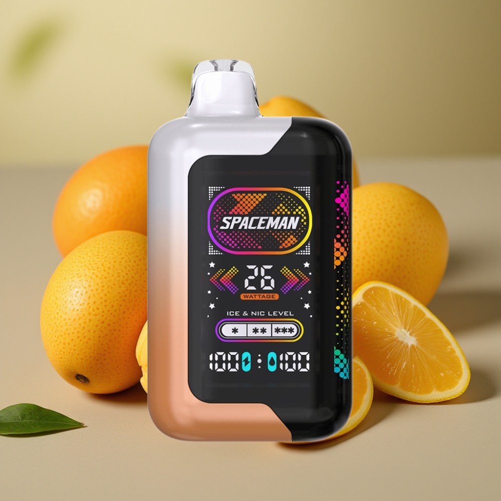 SMOK Spaceman SP40000 Zero Nic Disposable 20ml 0 Nic Saline 40000 Tiri Ricaricabile con Schermo LED 228 e Luci Dinamiche