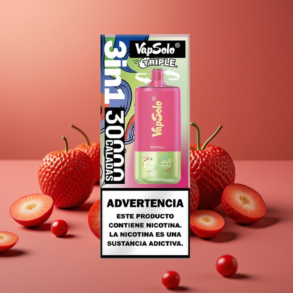 VapSolo Triple 30000 Puff 40ml Toro Rosso Type-C distributor Italy