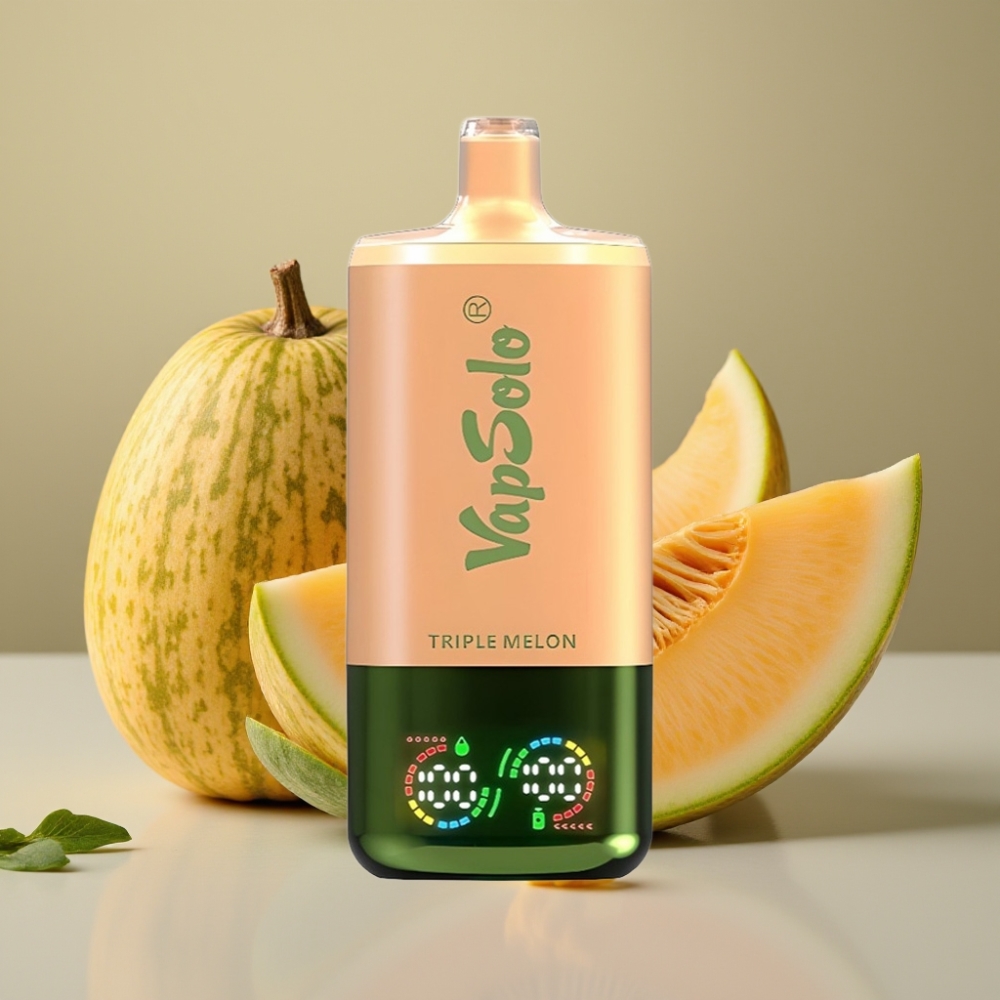 VapSolo Triple 30000 Puff Melone Triplo Disposable con Serbatoio 3 e Tipo-C