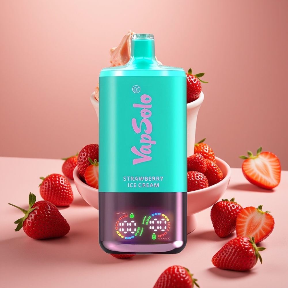 VapSolo Triple 30000 Puffs Fragola Crema Gelato 40ml Tipo-C distributor Italy