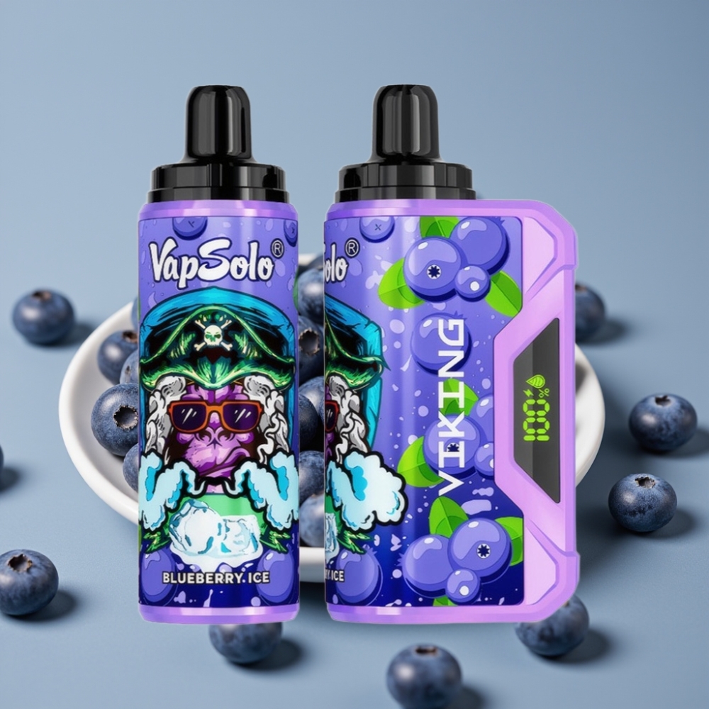 VapSolo VIKING 12000 Puff Disposable Blu E-Liq 22ml Display LED Type-C