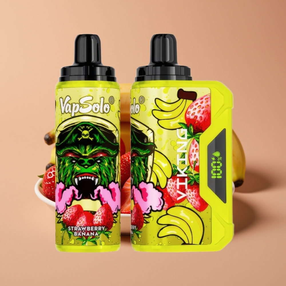 VapSolo VIKING 12000 Puff Disposable Vape Fragola Banana 22ml Tipo-C