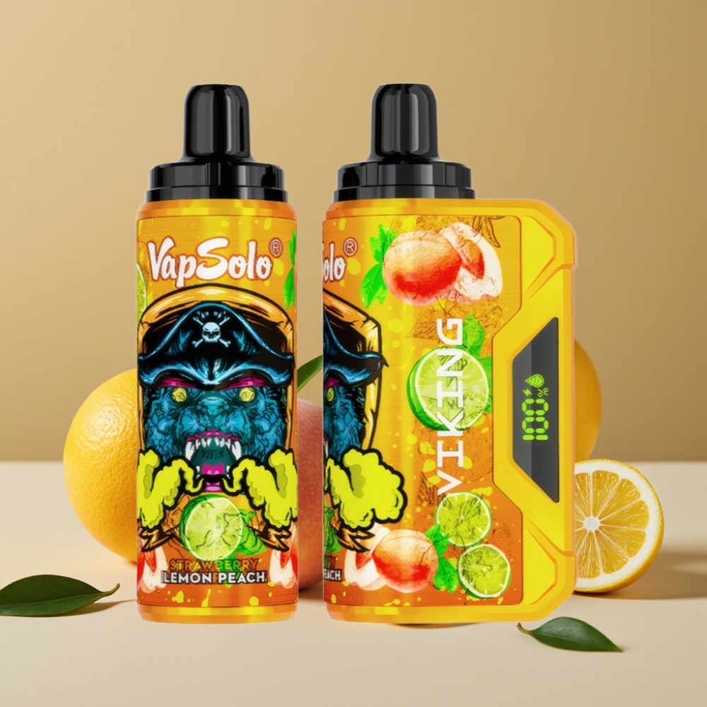 VapSolo VIKING 12000 Puff Disposable Vape Limone Pesca 22ml Tipo-C Display LED